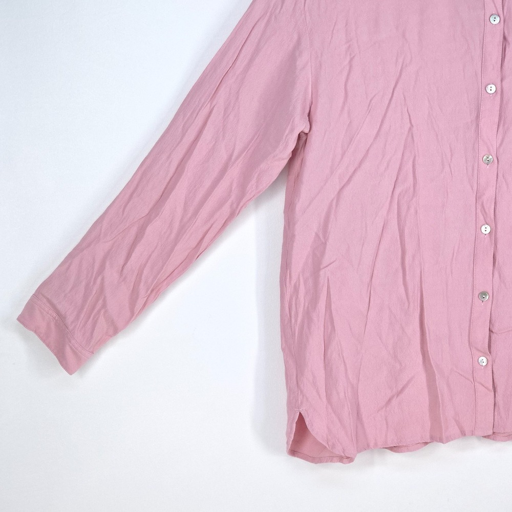 J Jill Button Up Shirt Womens Large‎ Pink Long Sleeve Casual Blouse Normcore - Picture 13 of 16